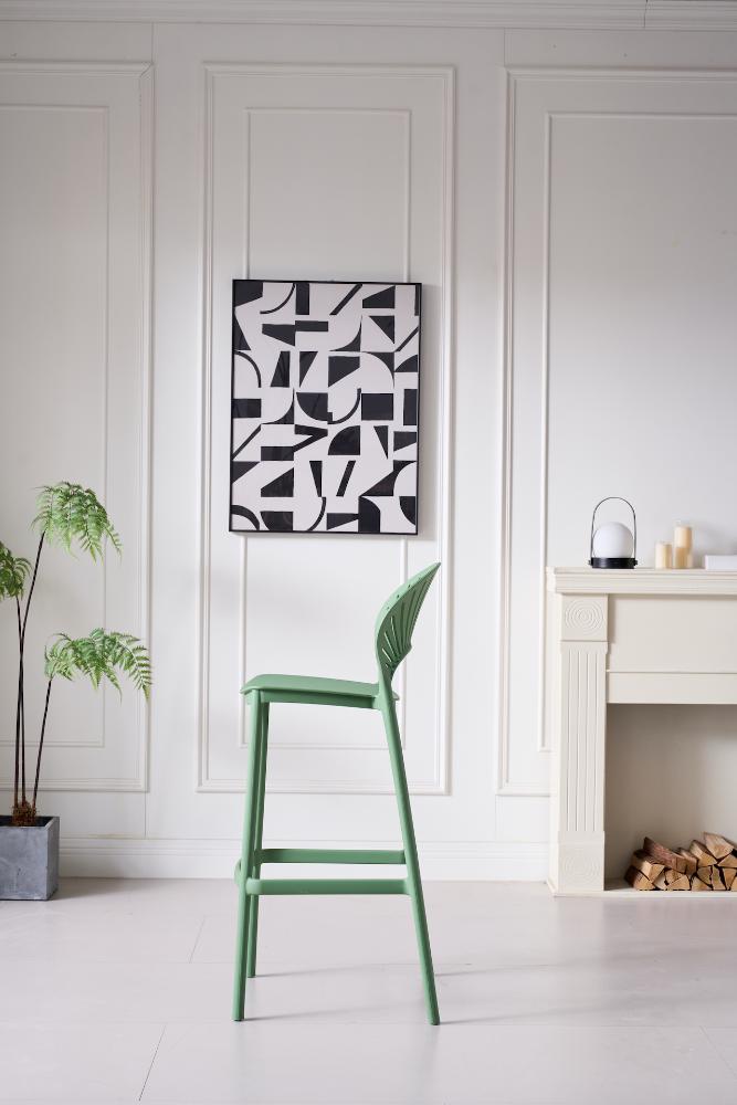 Silla para Bar Paraiso, Color Verde Olivo, Diseño moderno X4