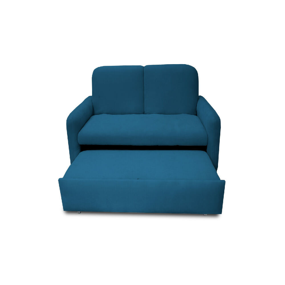 Sofacama Nube Multifuncional Carrito Reclinable Azul Petróleo + Cojines