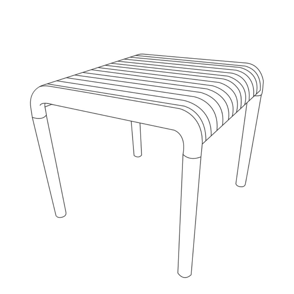 Mesa Lounge Parma, Verde, Pequeña con diseño minimalista