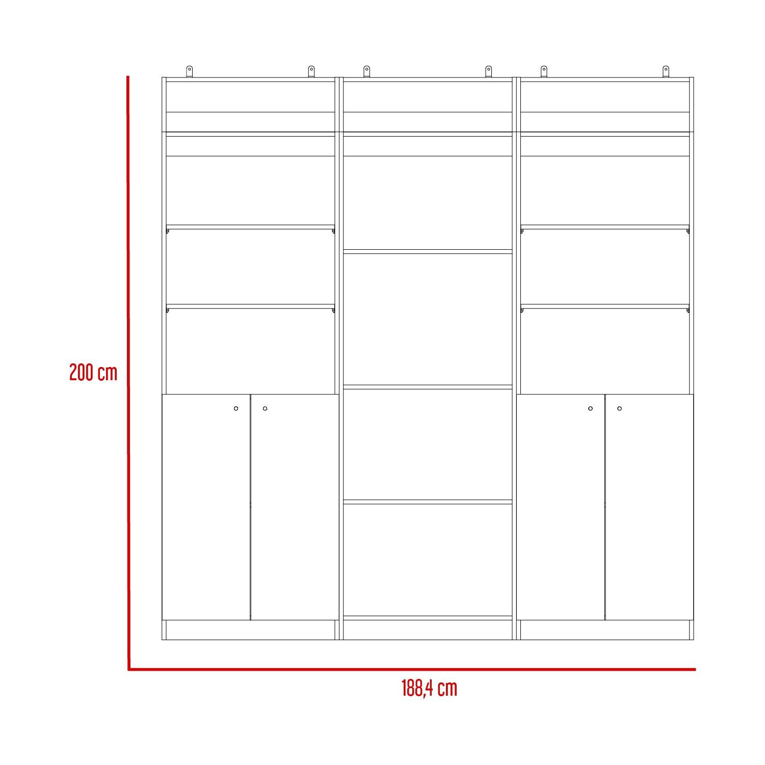 Combo de Bibliotecas Home, Wengue, Incluye Tres Bibliotecas y Tres Complementos - VIRTUAL MUEBLES
