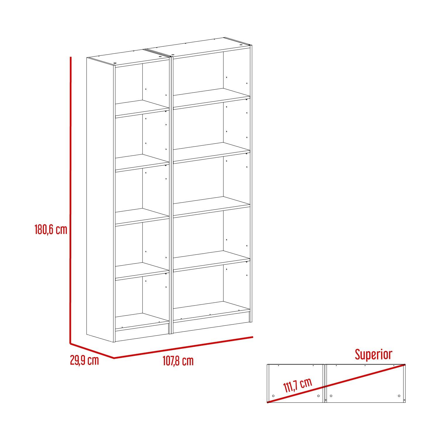 Combo de Bibliotecas Home, Wengue, Incluye Dos Bibliotecas sin puerta - VIRTUAL MUEBLES