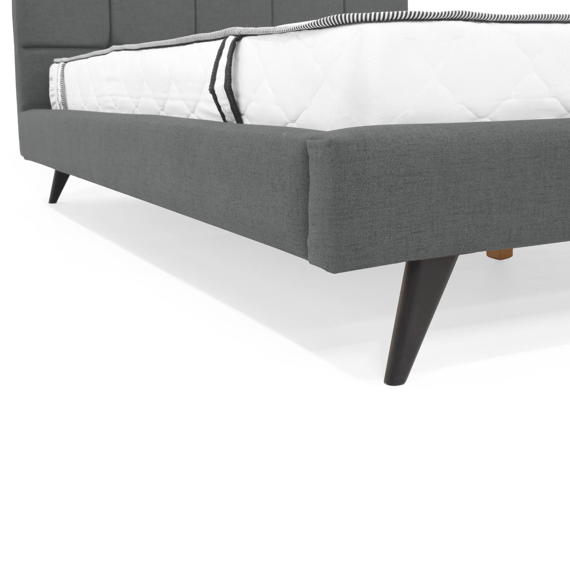 Cama Brend Doble Tela Gris