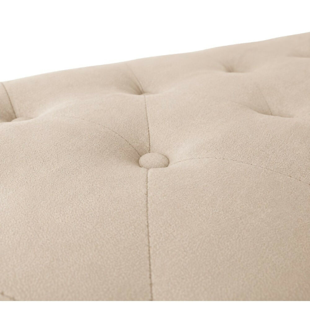 Puff Zapatero Doble Nivel 100x50x50 Beige Tela