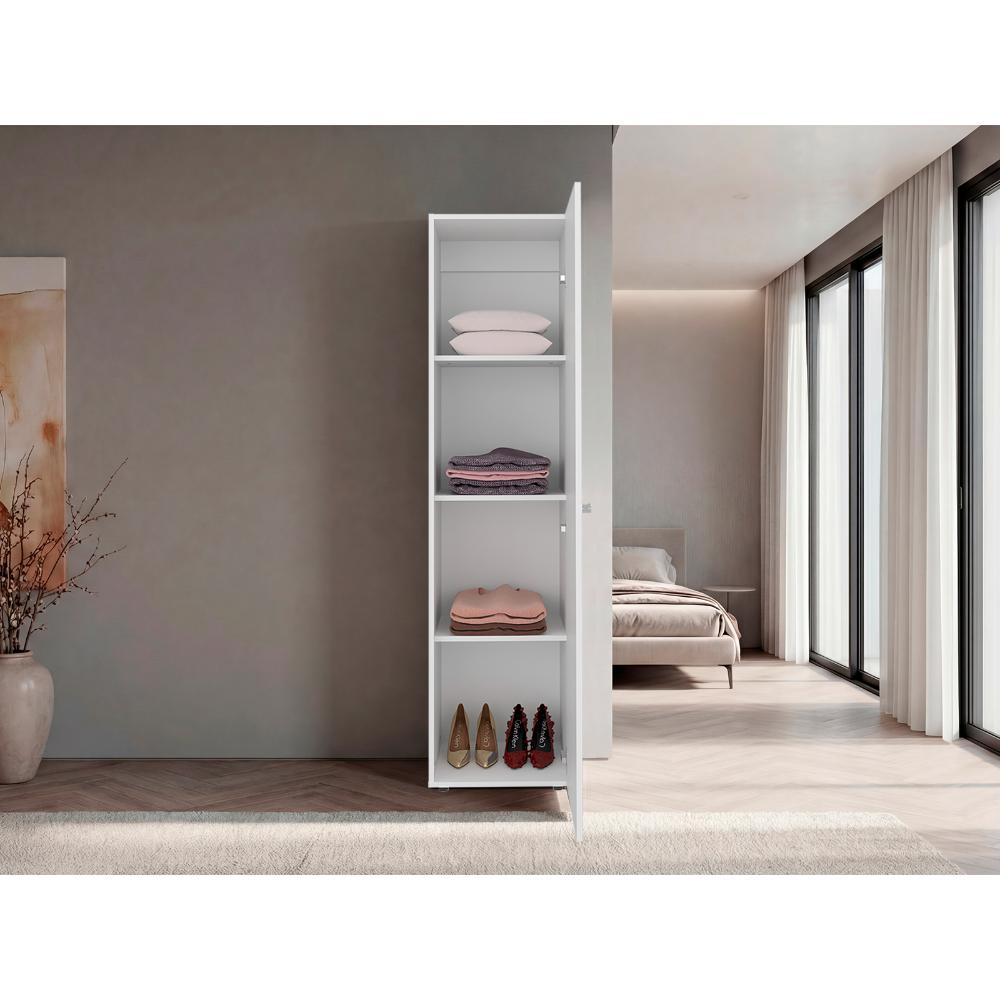 Clóset con Espejo Alma, Kronos Blanco, Diseño Moderno con Entrepaños y Puerta ZF
