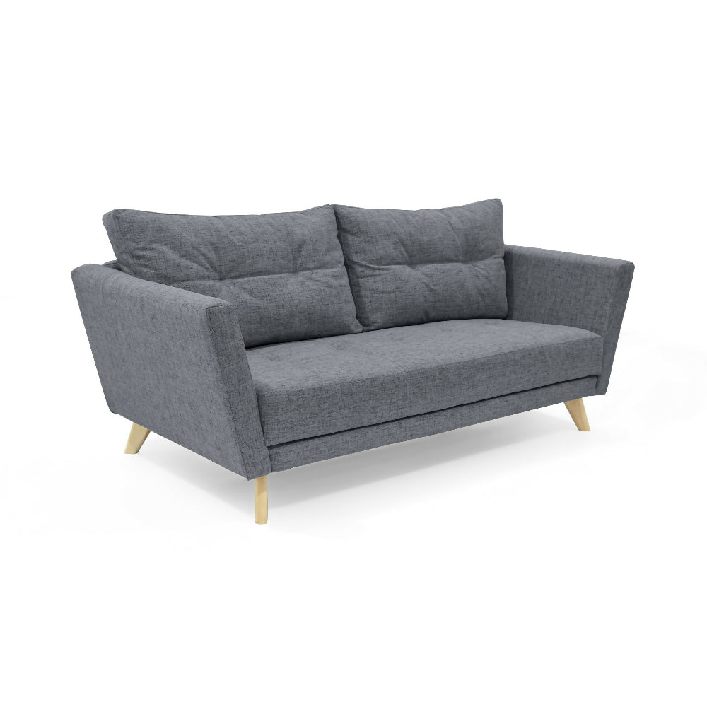 Sofá Grecia 3 Puestos 192x85x84 Tela Gris