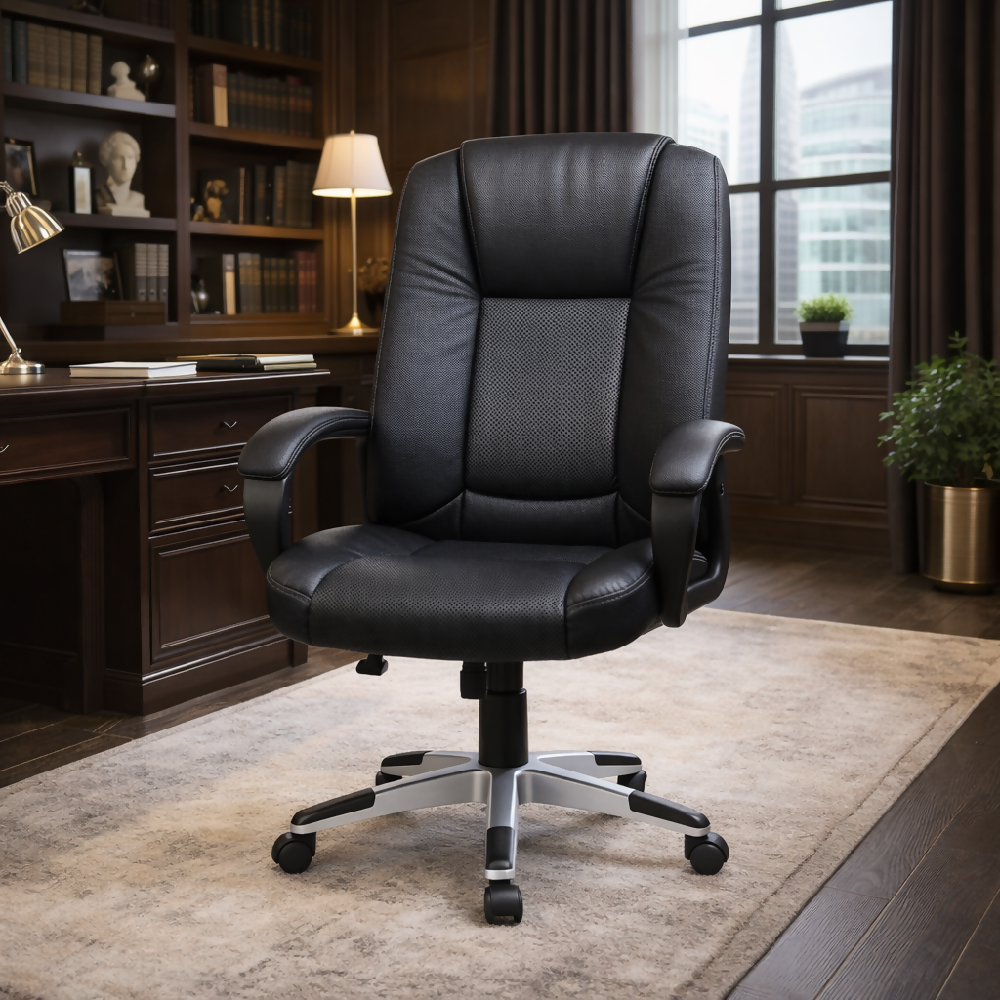 Silla Oficina Ejecutiva Ergonomica Acolchada Negra