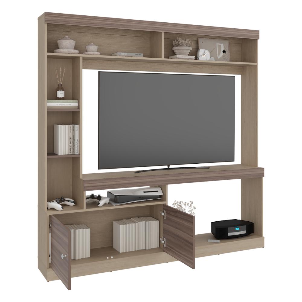 Mesa Para Tv Classic, Avellana y Cartagena, Para televisor de 55 pulgadas