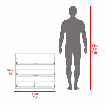 Organizador Sevin, Fresno Europeo y Blanco Duqueza, con cuatro cajones para guardar objetos personales