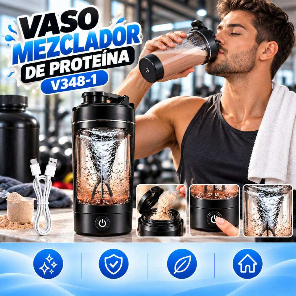 Vaso Mezclador De Proteína V348-1 Accesorio Portátil De Alta Resistencia Negro