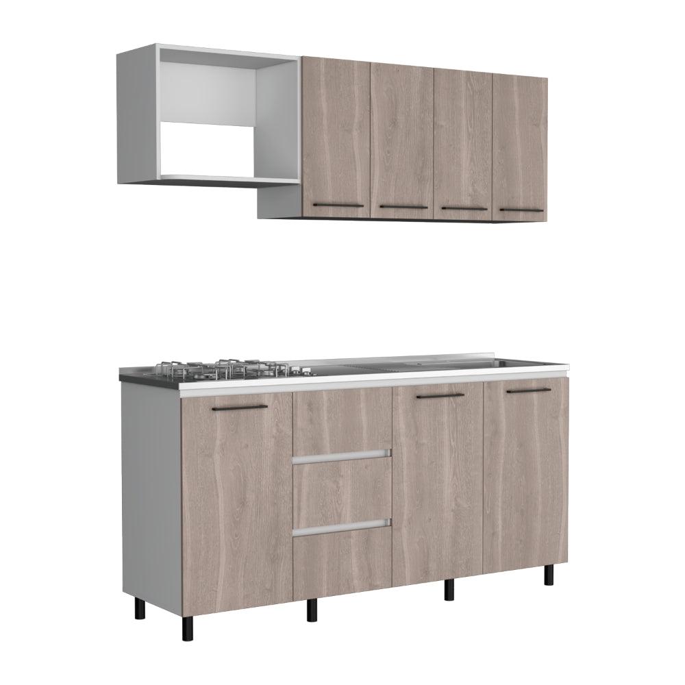 Cocina Integral 180 Elied, Blanco Duqueza y Bardolino, Incluye Mesón Derecho