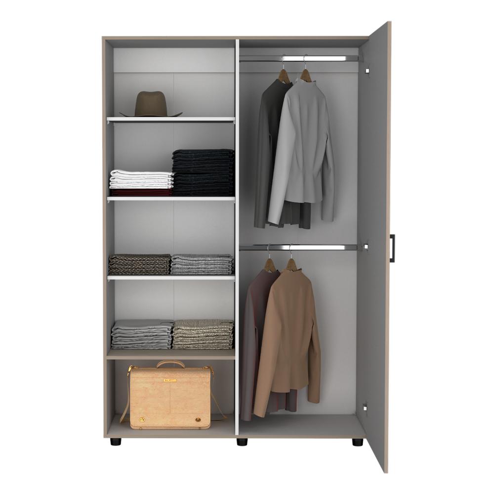 Closet Eco, Bardolino y Blanco, Pequeño con amplios espacios para guardar ropa