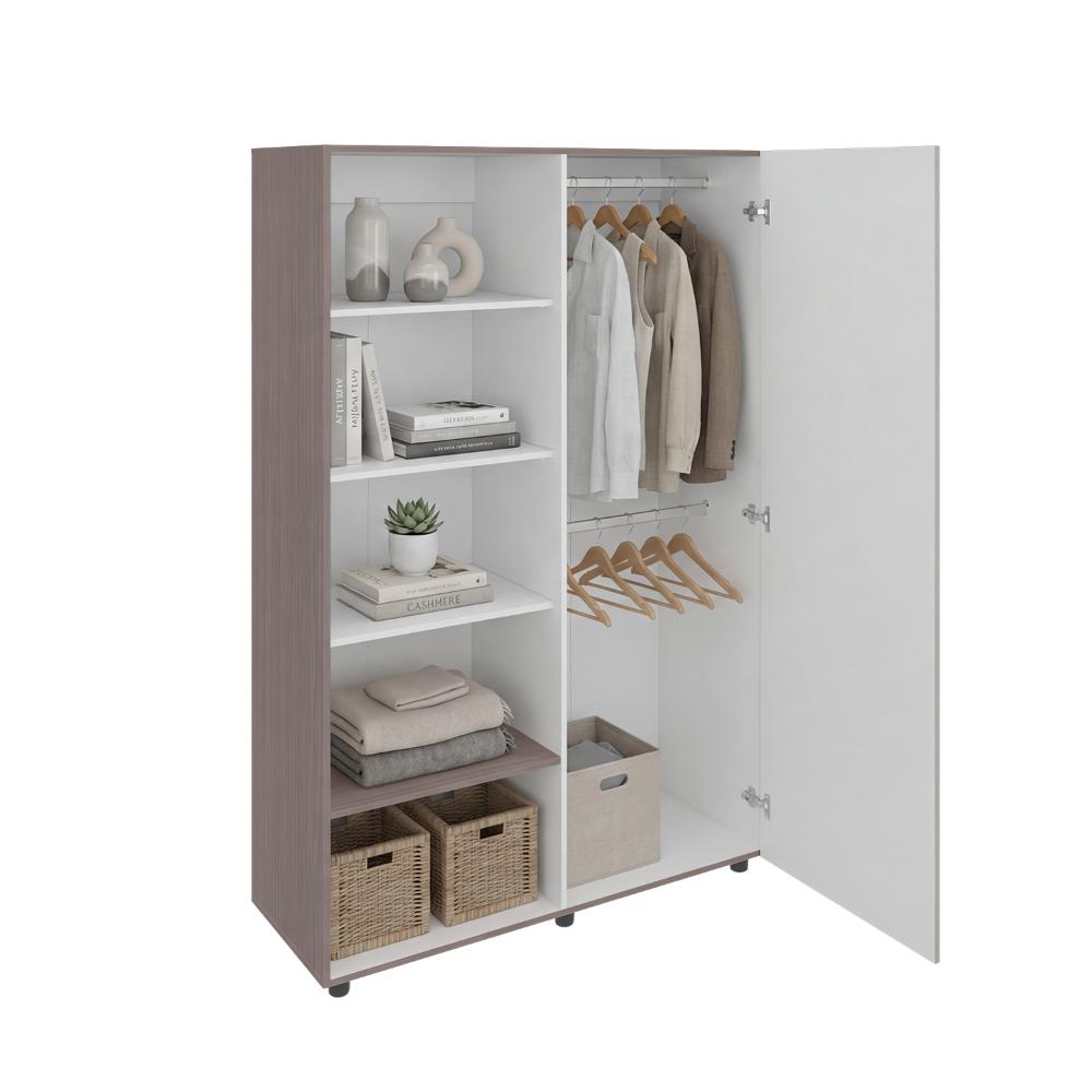 Clóset Eco, Positano y Blanco, Pequeño con Amplios Espacios para Guardar Ropa