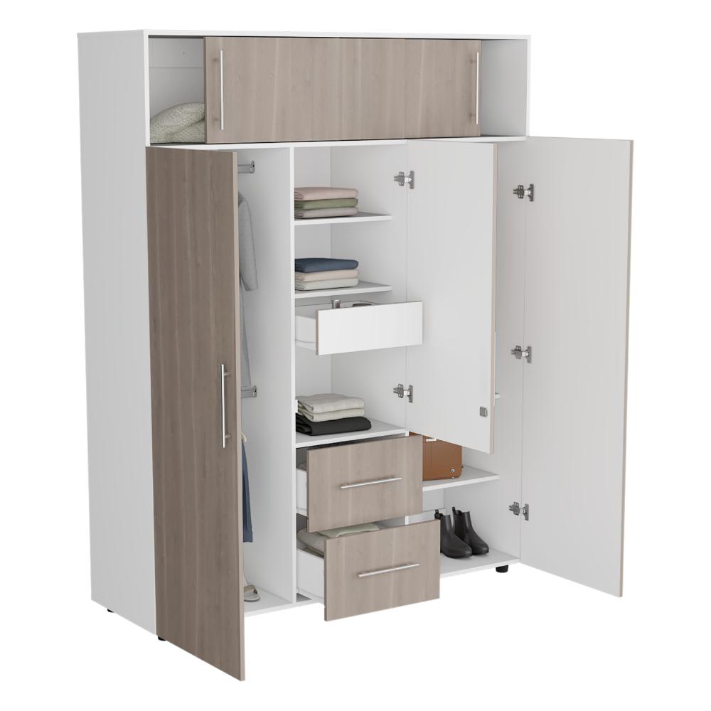 Closet Montano 160, Bardolino y Blanco, con tres puertas