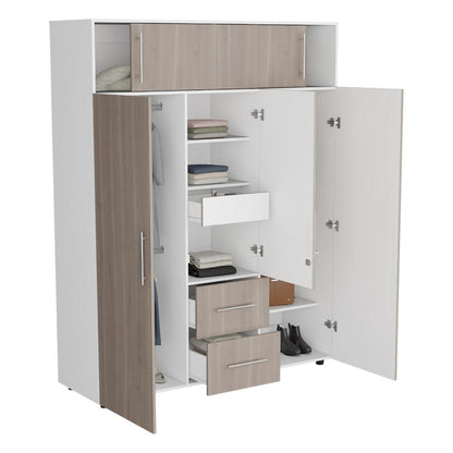 Closet Montano 160, Bardolino y Blanco, con tres puertas
