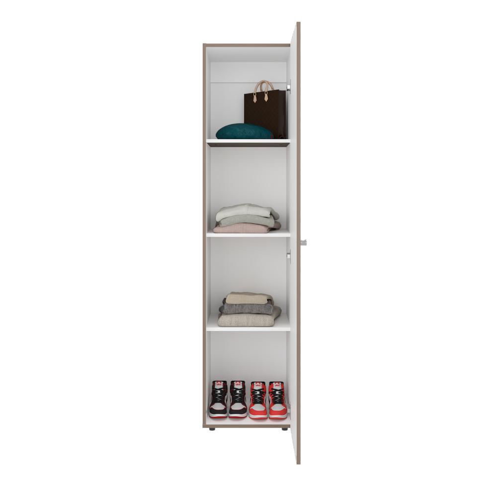 Closet Alma, Bardolino Y Blanco, Con espejo, Una puerta abatible y variedad de entrepaños  ZF