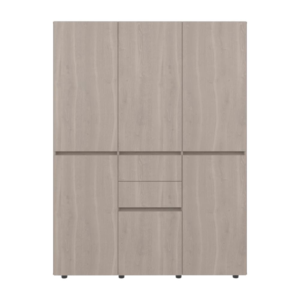 Closet Siruela 150, Bardolino y Blanco, con Seis Puertas y Gran Capacidad de Almacenamiento