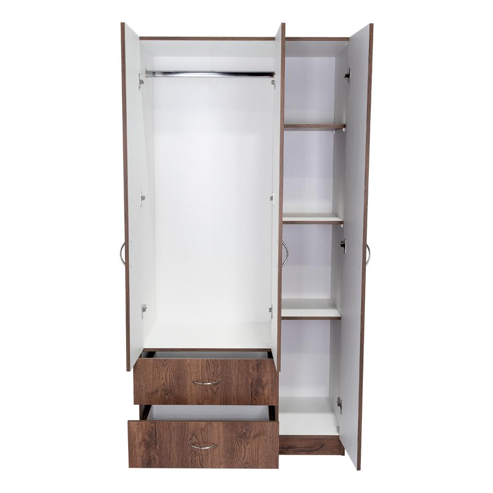 Closet América, Avellana y Blanco, Con Dos Cajones y Variedad De Entrepaños