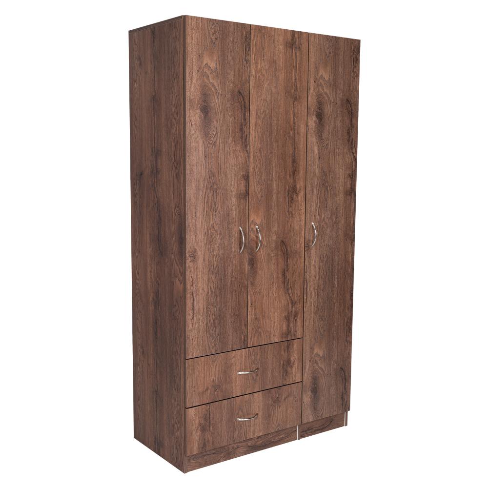 Closet América, Avellana y Blanco, Con Dos Cajones y Variedad De Entrepaños