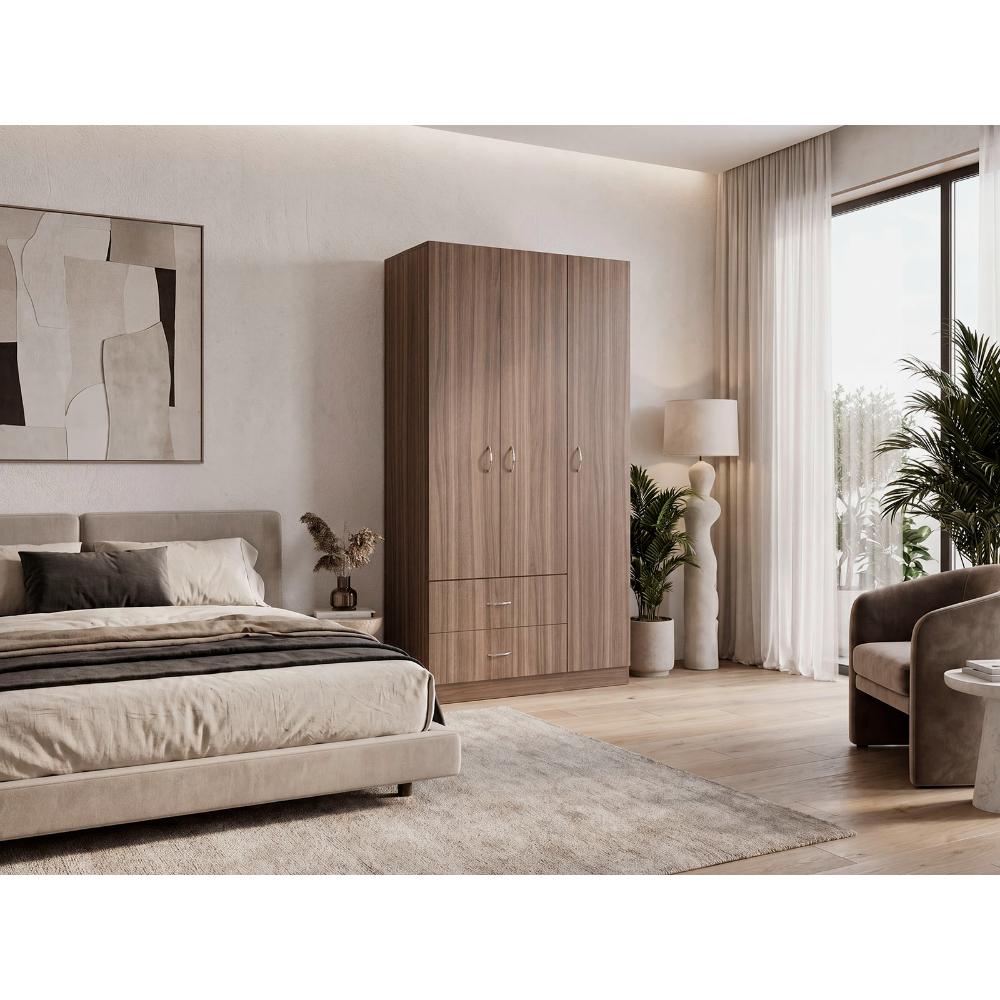 Closet América, Avellana y Blanco, Con Dos Cajones y Variedad De Entrepaños