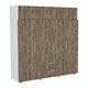 Closet Babel, Avellana y Blanco, con Cuatro Puertas Abatibles y Cuatro Cajones Multiusos