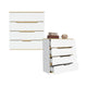 Set de 2 Organizadores Coralyn, Blanco y Fresno Europeo, con Cuatro Amplios Cajones Deslizables para Guardar Objetos Personales