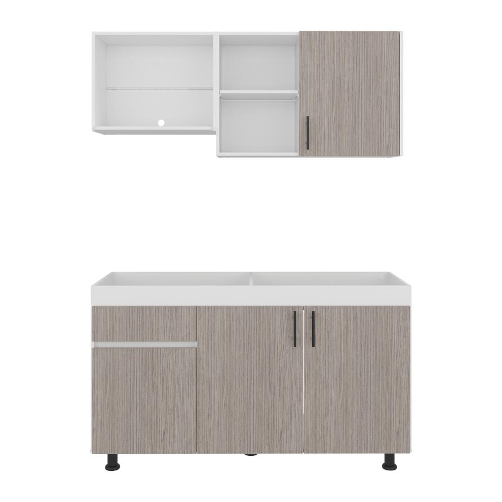 Cocina Completa Ladson para Mesón Derecho, Blanco Duqueza y Positano, No Incluye Mesón