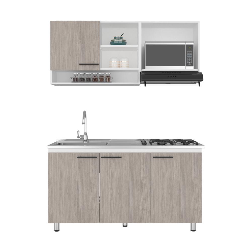Cocina Integral Orquidea, Blanco Duqueza y Positano, Incluye Mesón Izquierdo