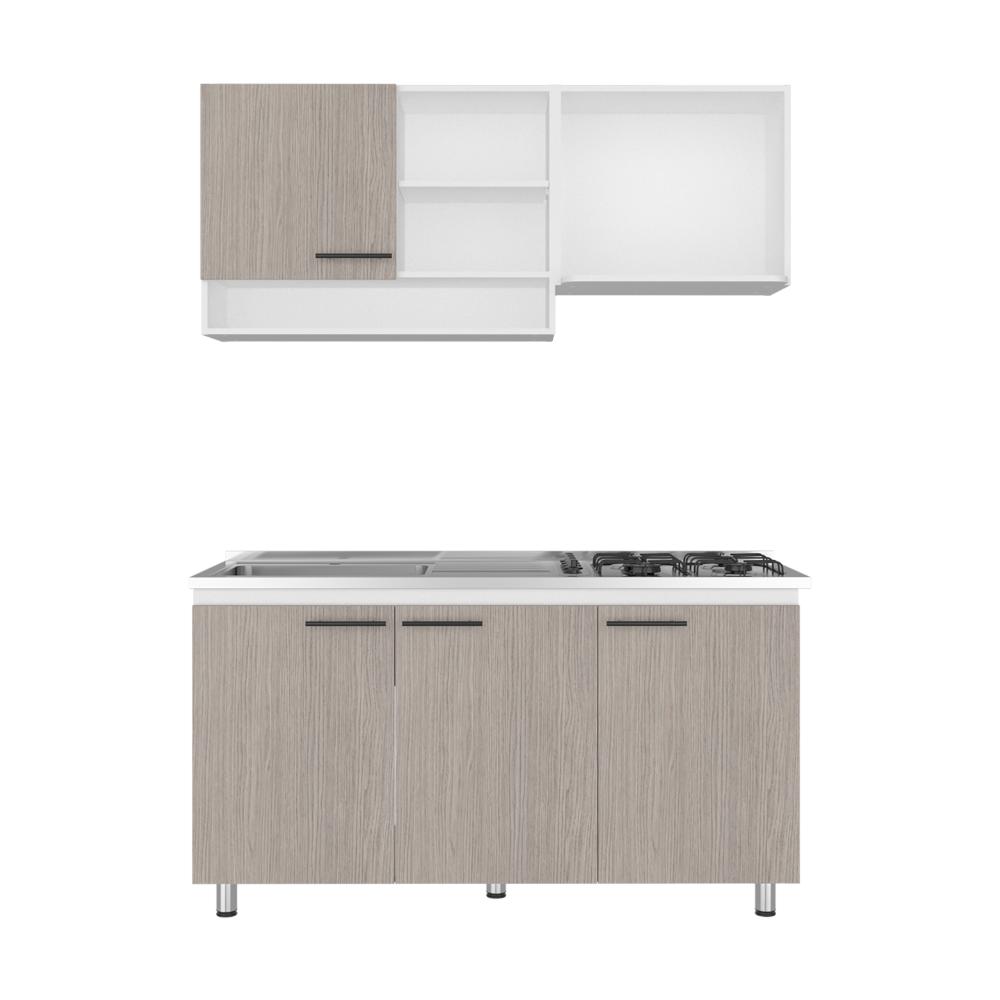 Cocina Integral Orquidea, Blanco Duqueza y Positano, Incluye Mesón Izquierdo