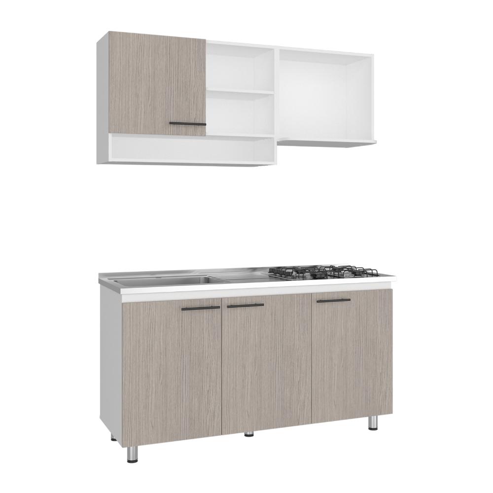 Cocina Integral Orquidea, Blanco Duqueza y Positano, Incluye Mesón Izquierdo