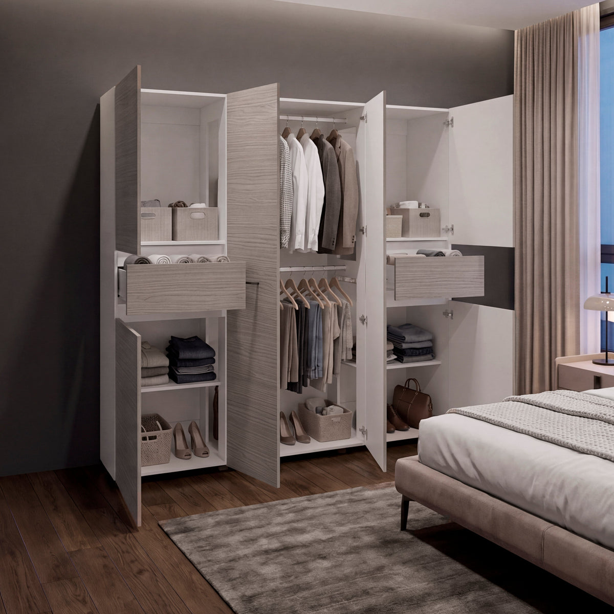 Clóset Grande Imperial 200x200, Blanco Duqueza Y Positano