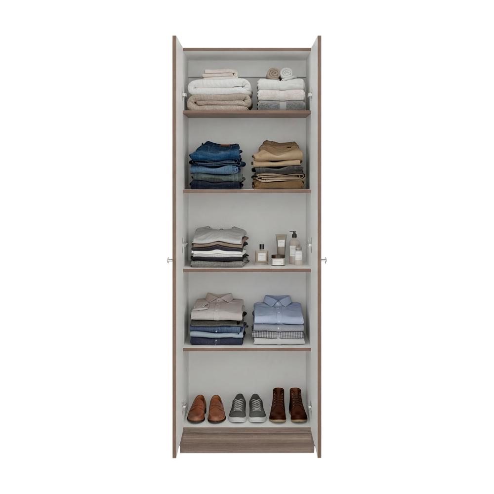 Closet Ainara, Avellana y Blanco, Con Cinco Entrepaños