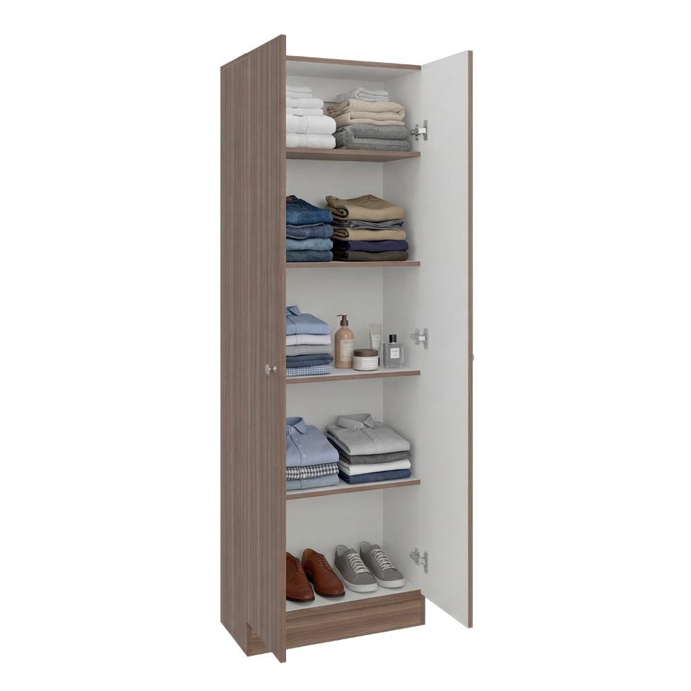 Closet Ainara, Avellana y Blanco, Con Cinco Entrepaños
