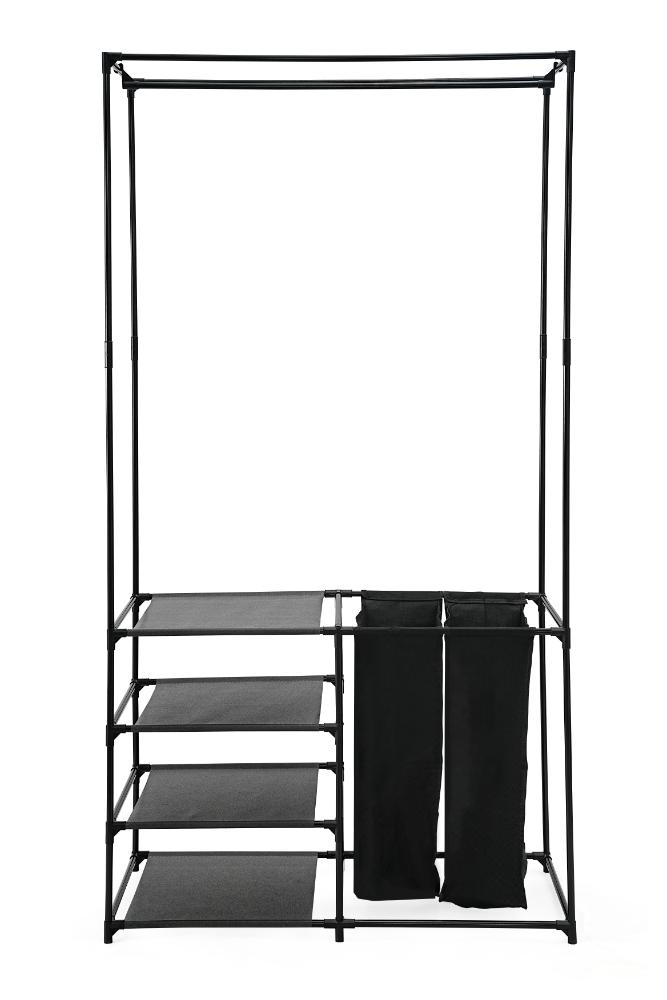 Closet Organizador Lupont, Negro, De tres niveles y dos canastas para ropa