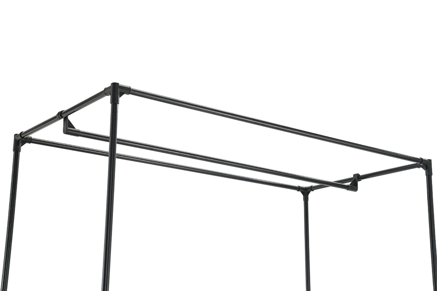Closet Organizador Lupont, Negro, De tres niveles y dos canastas para ropa