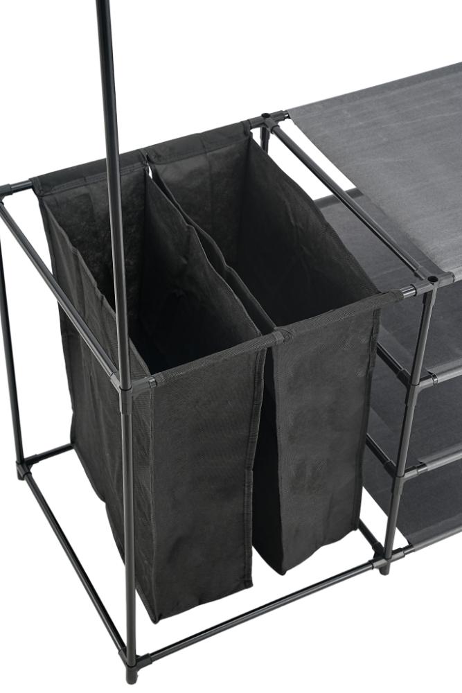 Closet Organizador Lupont, Negro, De tres niveles y dos canastas para ropa