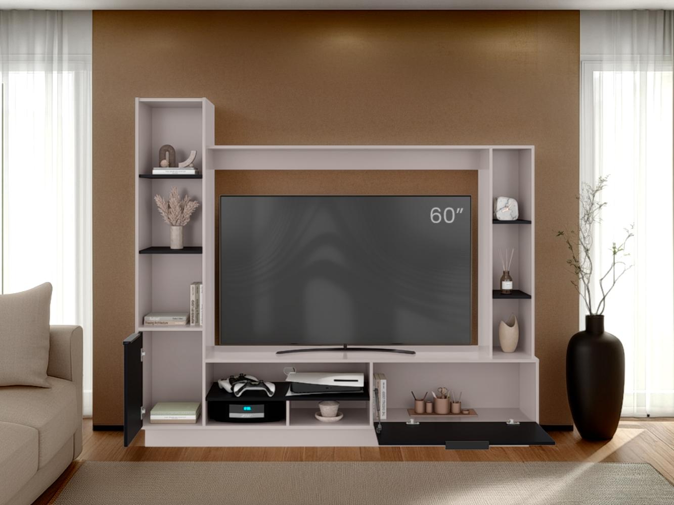 Mesa para Tv Marsel, Capri y Wengue, Para Televisor para 60 Pulgadas
