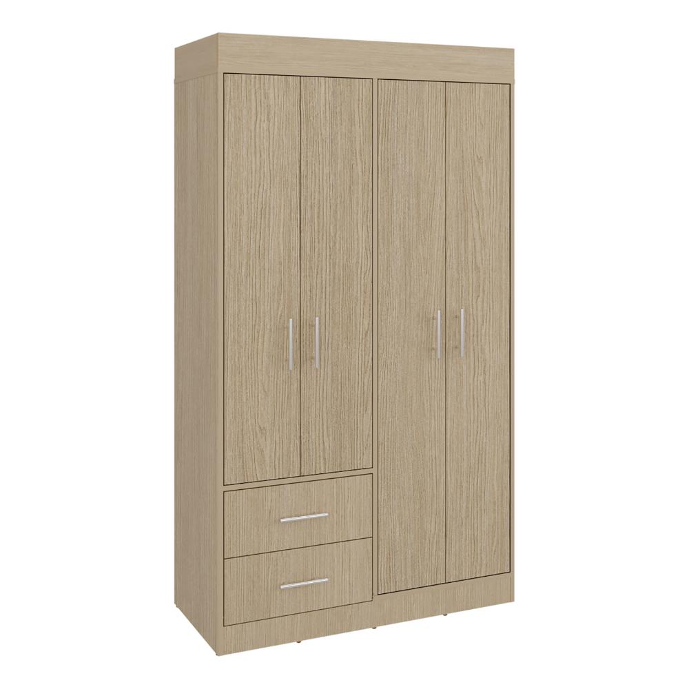 Closet Houston, Cartagena y Wengue , Con cuatro puertas batientes y dos cajones con amplio espacio de almacenamiento