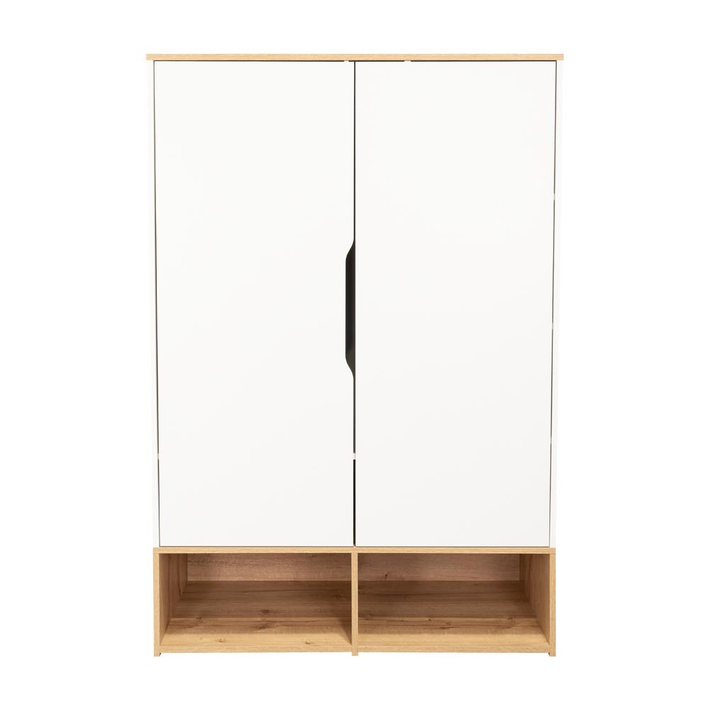 Closet Zapatero Vicktus, Blanco y Café Claro, Con Dos Puertas Batientes, Amplios Espacios Para Almacenamiento