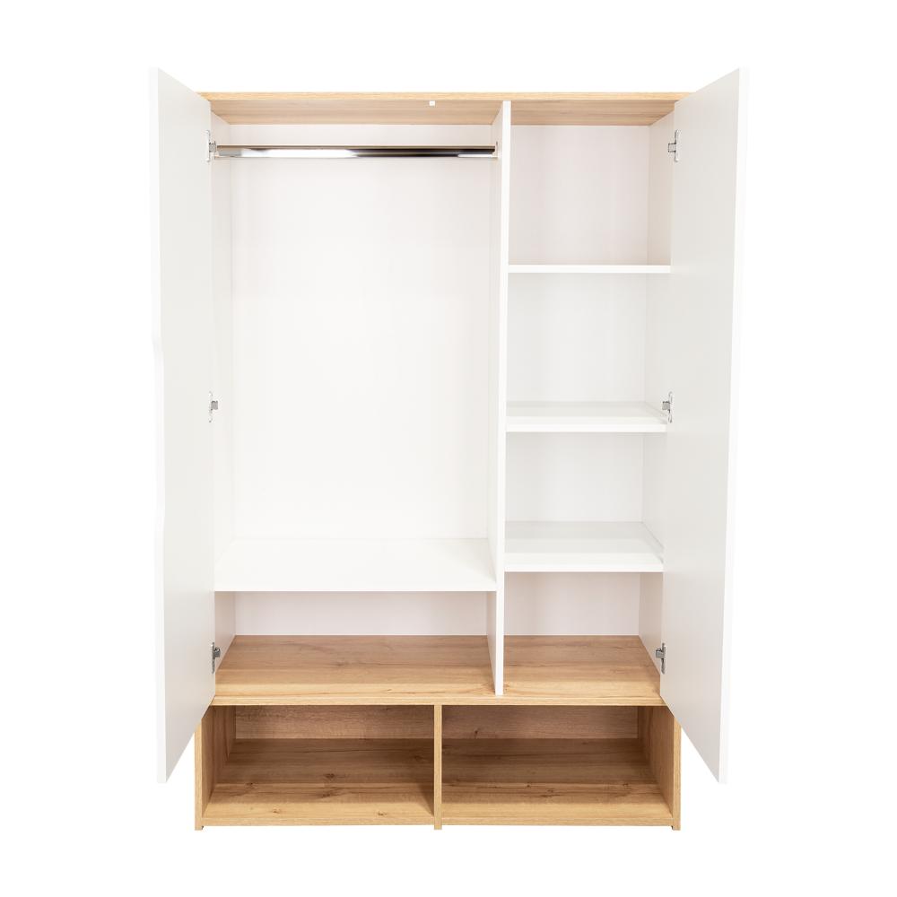 Closet Zapatero Vicktus, Blanco y Café Claro, Con Dos Puertas Batientes, Amplios Espacios Para Almacenamiento