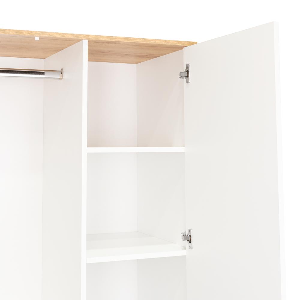 Closet Zapatero Vicktus, Blanco y Café Claro, Con Dos Puertas Batientes, Amplios Espacios Para Almacenamiento