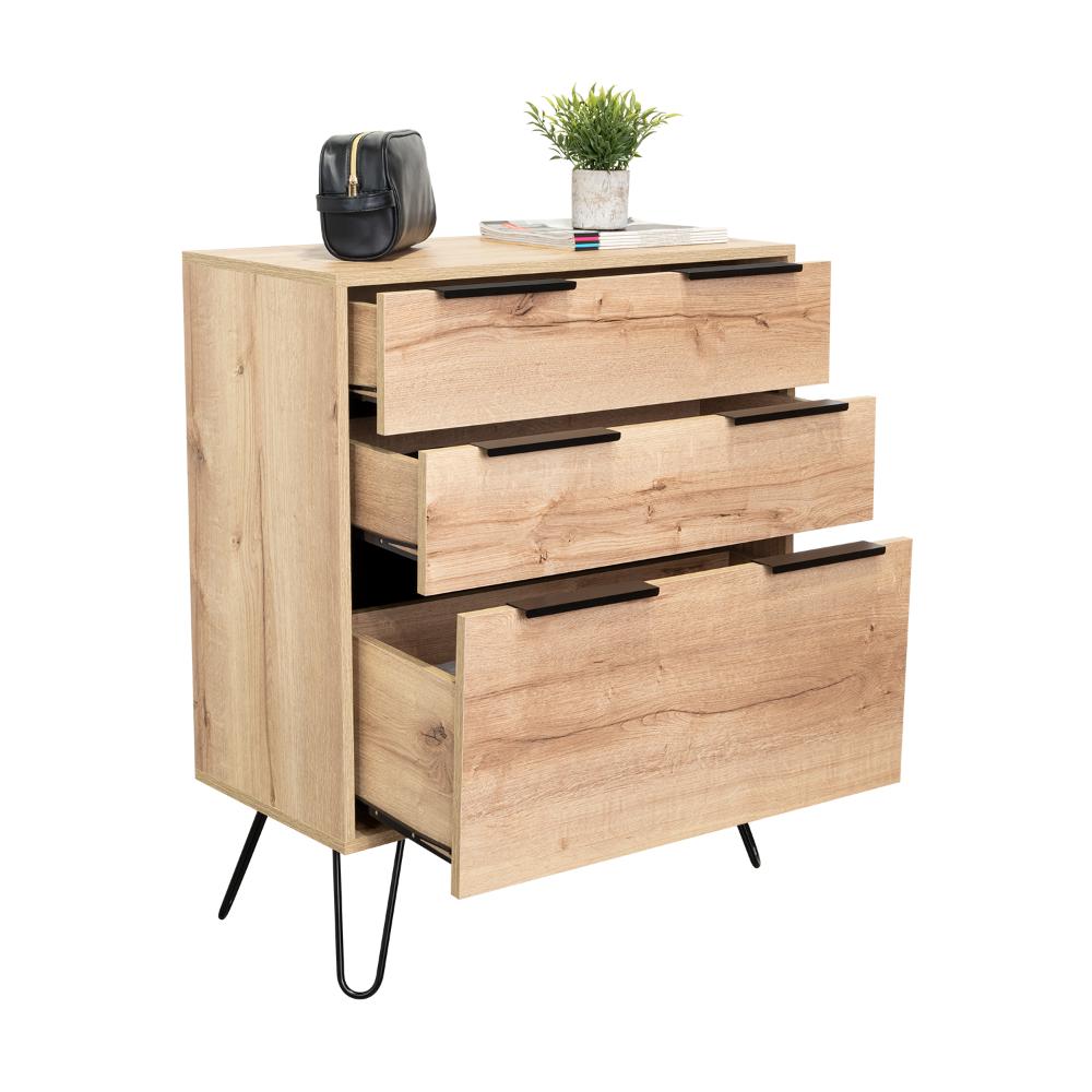 Organizador Ali, Café Claro y Wengue, con 3 Cajones y Amplio Espacio de Almacenamiento X2