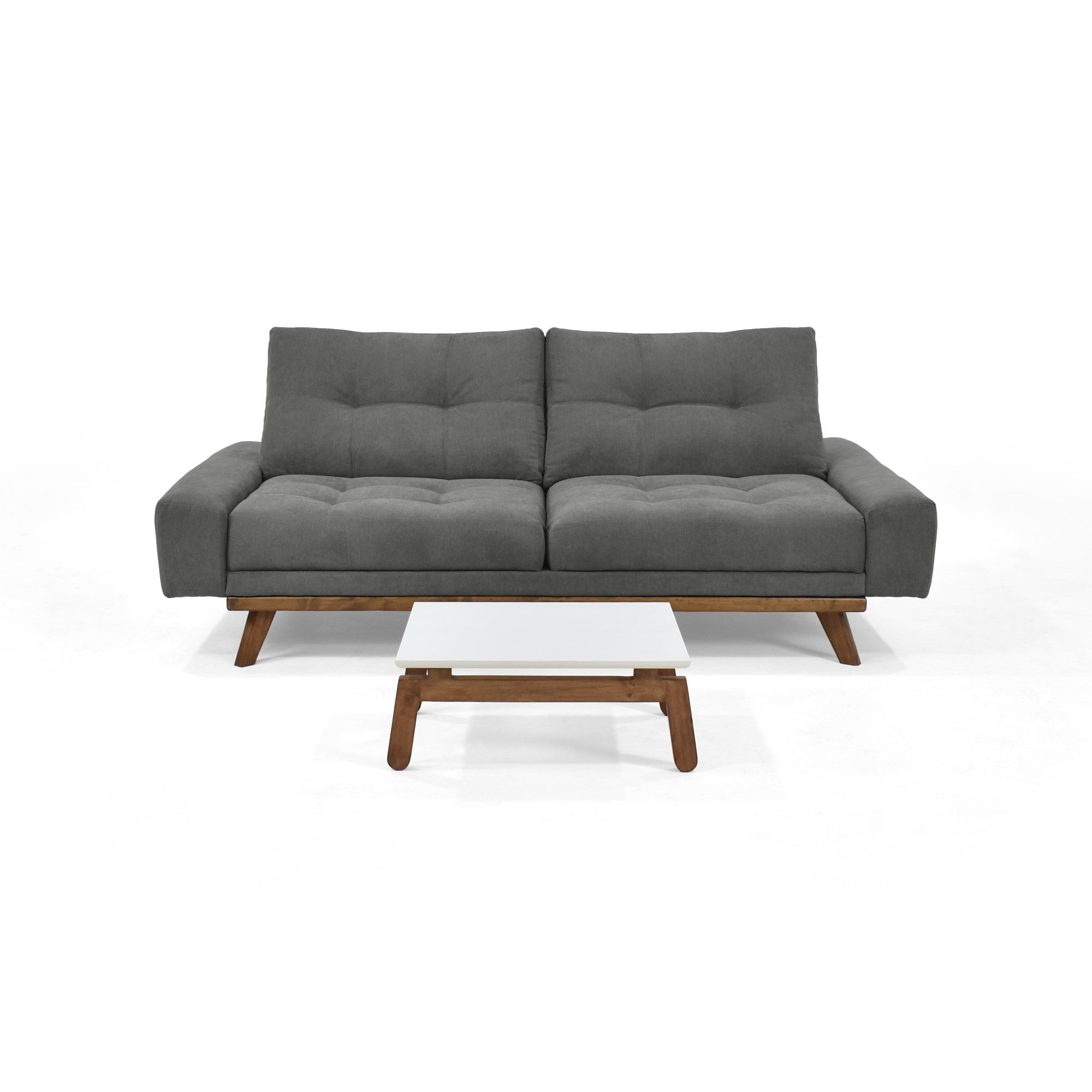 Set Sofa Suiza Tela Gris y Mesa de Centro Segovia
