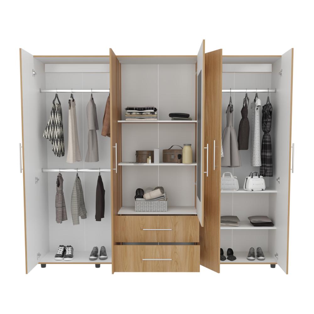 Closet Montano 230, Fresno Europeo y Blanco, con Espejo