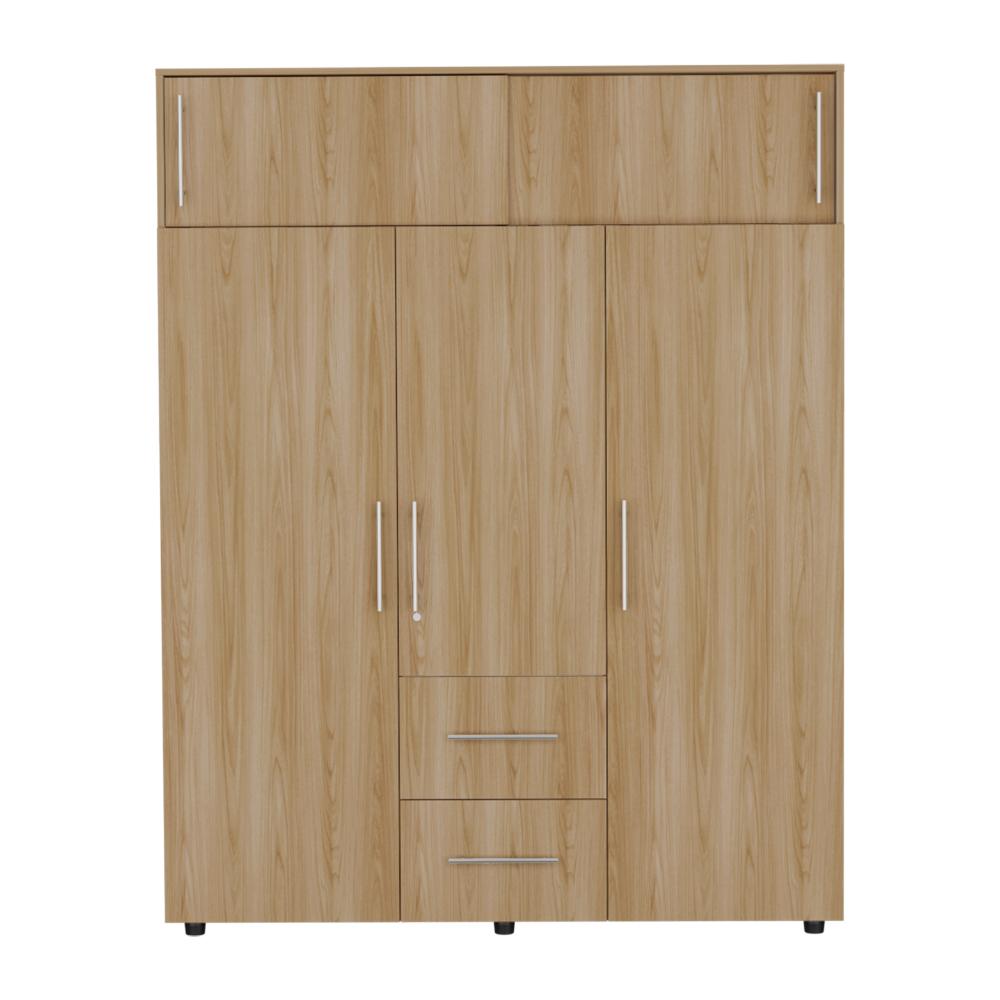 Closet Montano 160, Fresno Europeo y Blanco, con tres puertas