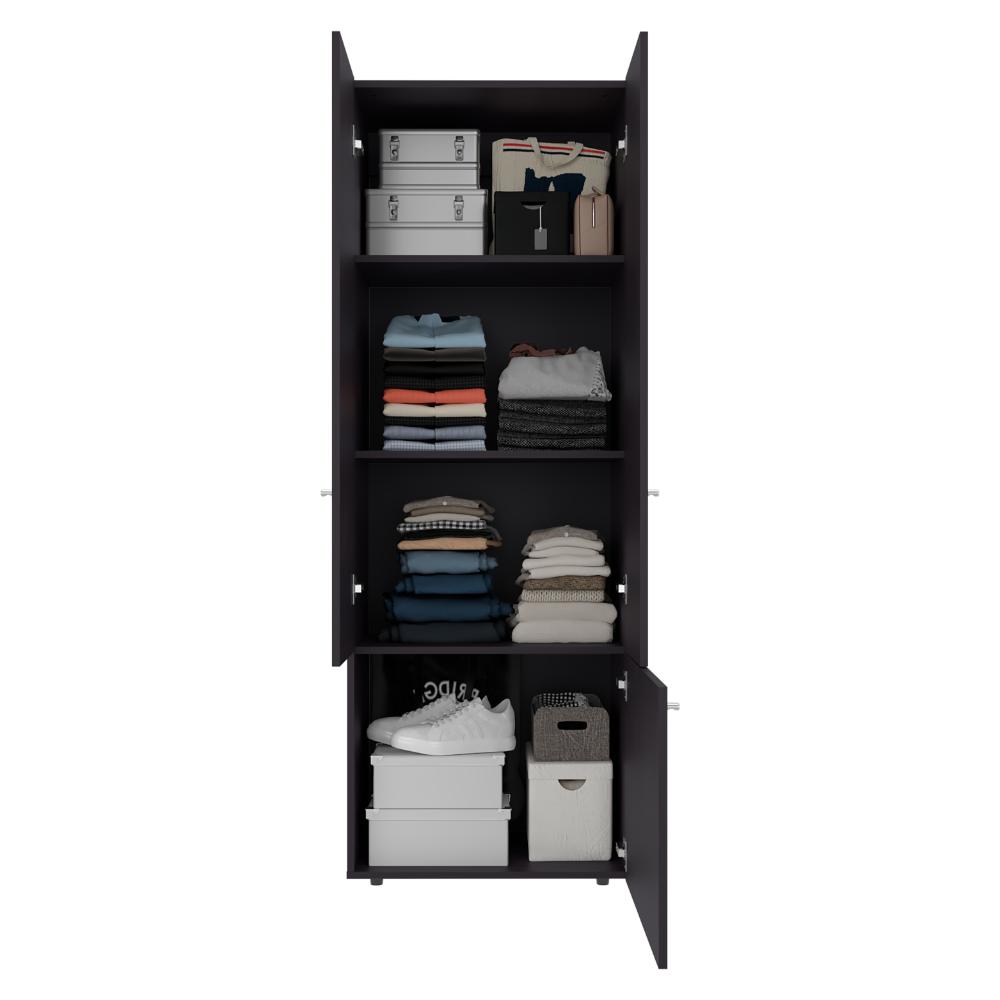 Closet Beico II, Fresno Europeo y Blanco Duqueza, con tres Puertas Abatibles y cuatro entrepaños ZF