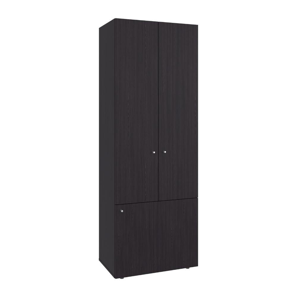 Closet Beico II, Fresno Europeo y Blanco Duqueza, con tres Puertas Abatibles y cuatro entrepaños ZF