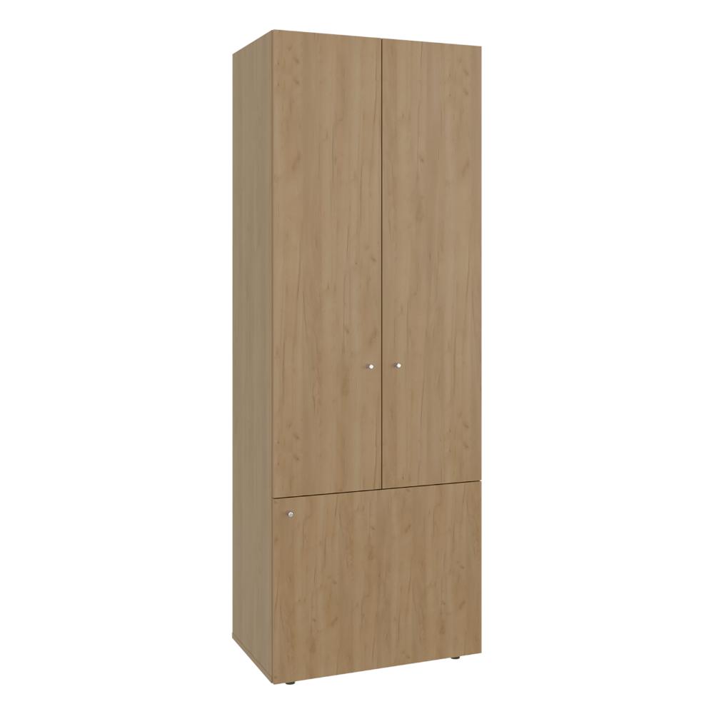 Closet Beico II, Fresno Europeo y Blanco Duqueza, Con Tres Puertas Abatibles y Cuatro Entrepaños ZF