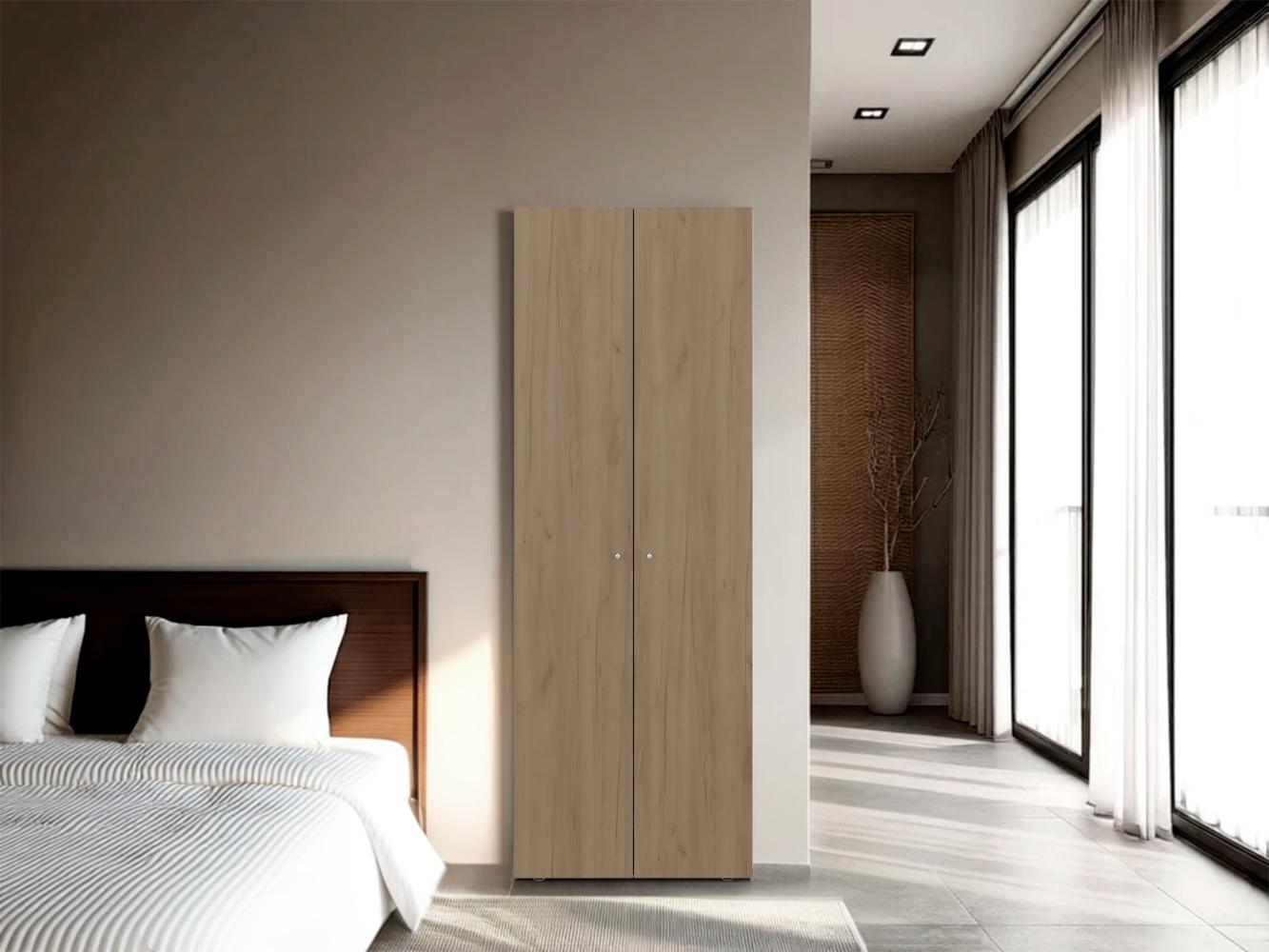 Closet Beico, Fresno Europeo y Blanco Duqueza, con dos Puertas Abatibles y cuatro entrepaños ZF