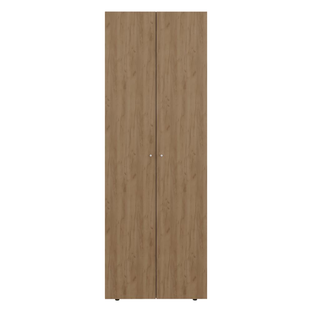 Closet Beico, Fresno Europeo y Blanco Duqueza, con dos Puertas Abatibles y un Tubo cromado ZF