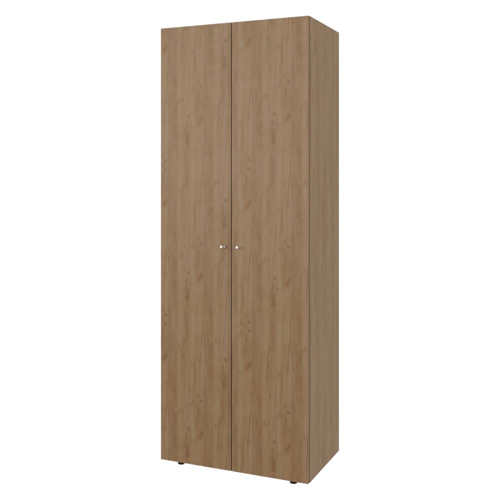 Closet Beico, Fresno Europeo y Blanco Duqueza, con dos Puertas Abatibles y un Tubo cromado ZF